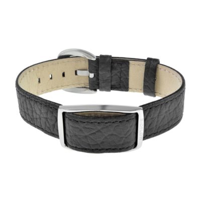 'Executive' Black Magnetic Leather Wristband