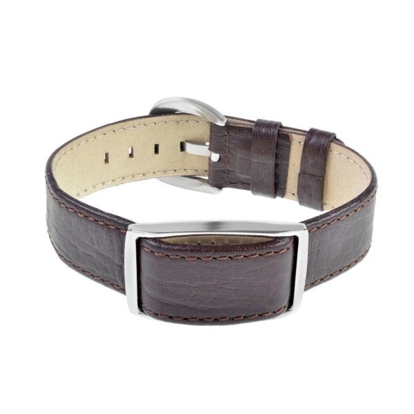 Metallic brown leather wristband